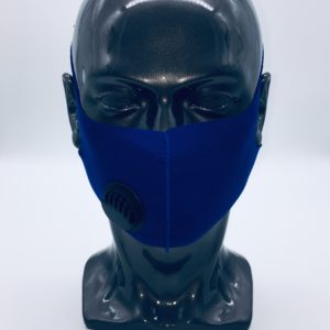 blue mask with breathing valve