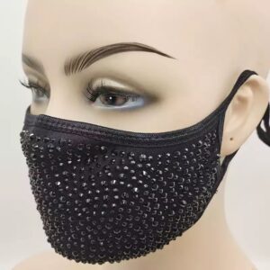 black rhinestone mask