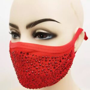 red+red rhinestone mask