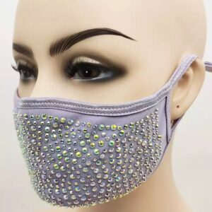 Lilac + AB rhinestone mask