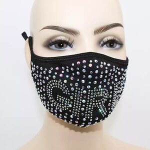 girl pattern rhinestone mask