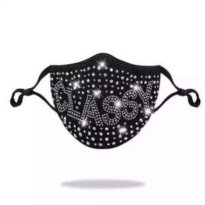 classy pattern + AB rhinestone mask