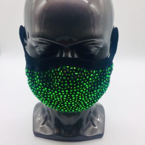 green rhinestone mask