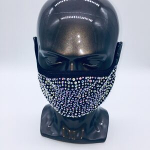 black + AB rhinestone mask