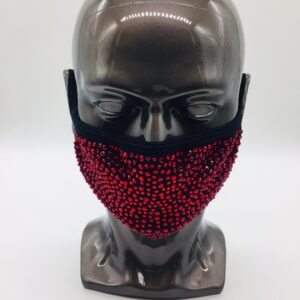 black+ red rhinestone mask