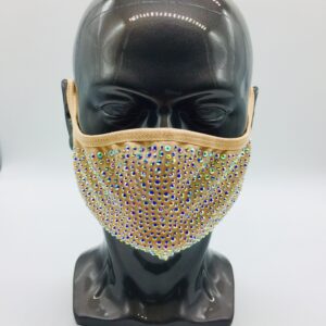 beige + AB rhinestone mask