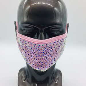 pink + AB rhinestone mask