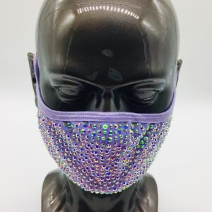 Lilac + AB rhinestone mask