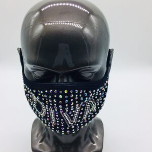 diva pattern rhinestone mask