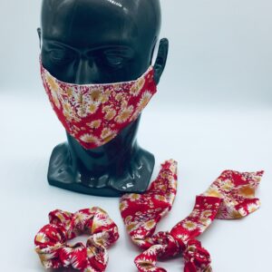 red silk 3 piece mask set