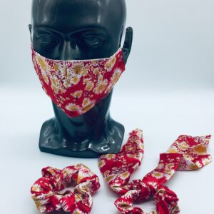 red silk 3 piece mask set